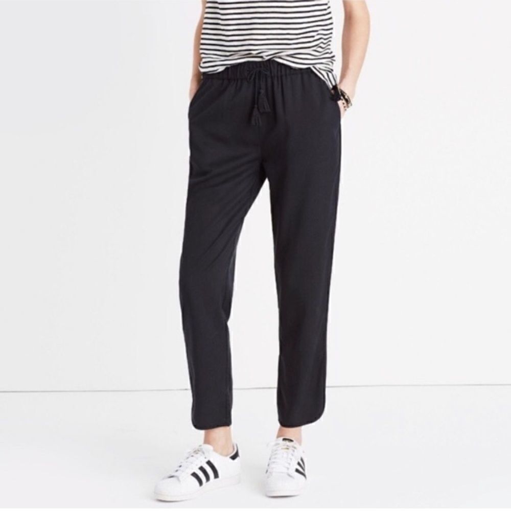 Madewell Black Drawstring Track Trousers XS